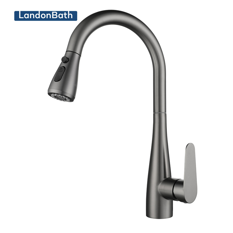 304 Stainless Steel Kitchen Mixer Faucet, Kitchen Sink Faucet, Telescopic Pull Faucet with Pull-down Sprayer