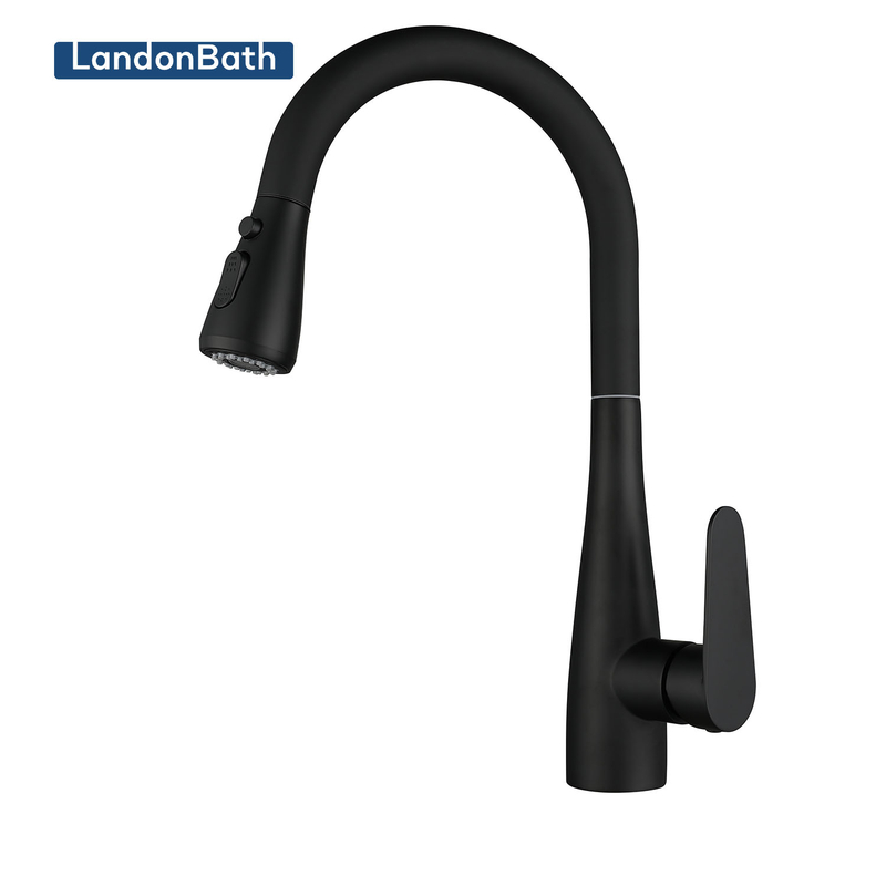 304 Stainless Steel Kitchen Mixer Faucet, Kitchen Sink Faucet, Telescopic Pull Faucet with Pull-down Sprayer