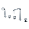 Deck Mount 5 Holes Bath Shower Faucet With Hand Shower Massage Walk In Bathtub Faucets Set