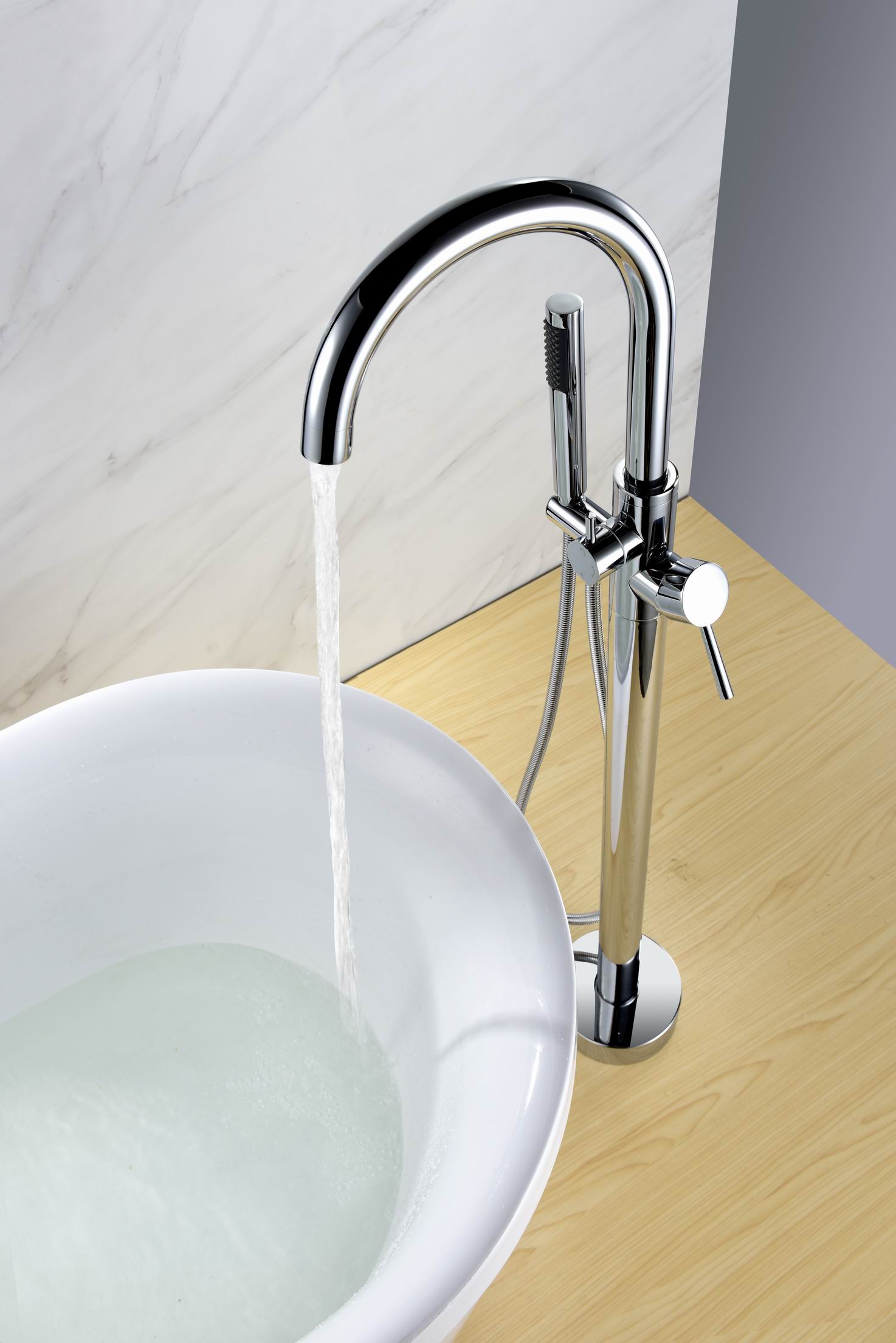 Freestanding Chrome Bathtub Faucet Mixer Water Manufacturers Floor Mount Hot And Cold Bath Tub Faucets