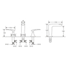 Matt Black Dual Handle Hollow Basin Mixer Bathroom Faucet Double Brass Faucets Handles 4 Sink Hole Tap Wash Lever