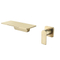 Wall Mounted Brushed Gold Bathroom Mixer Tap Waterfall Golden Basin Faucet