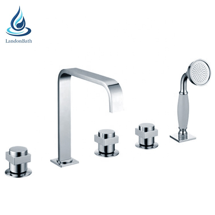 Triple cross handle hot and cold water villa bathtub faucet