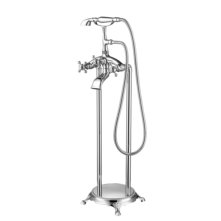 Classic Design Copper Hot Tap High Faucet Free Standing Mixer for Claw Foot Bathtub
