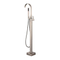 Freestanding Bathtub Faucet Tub Filler Brushed Nickel Floor Mount Brass Single Handle Bathroom Faucets With Hand Shower