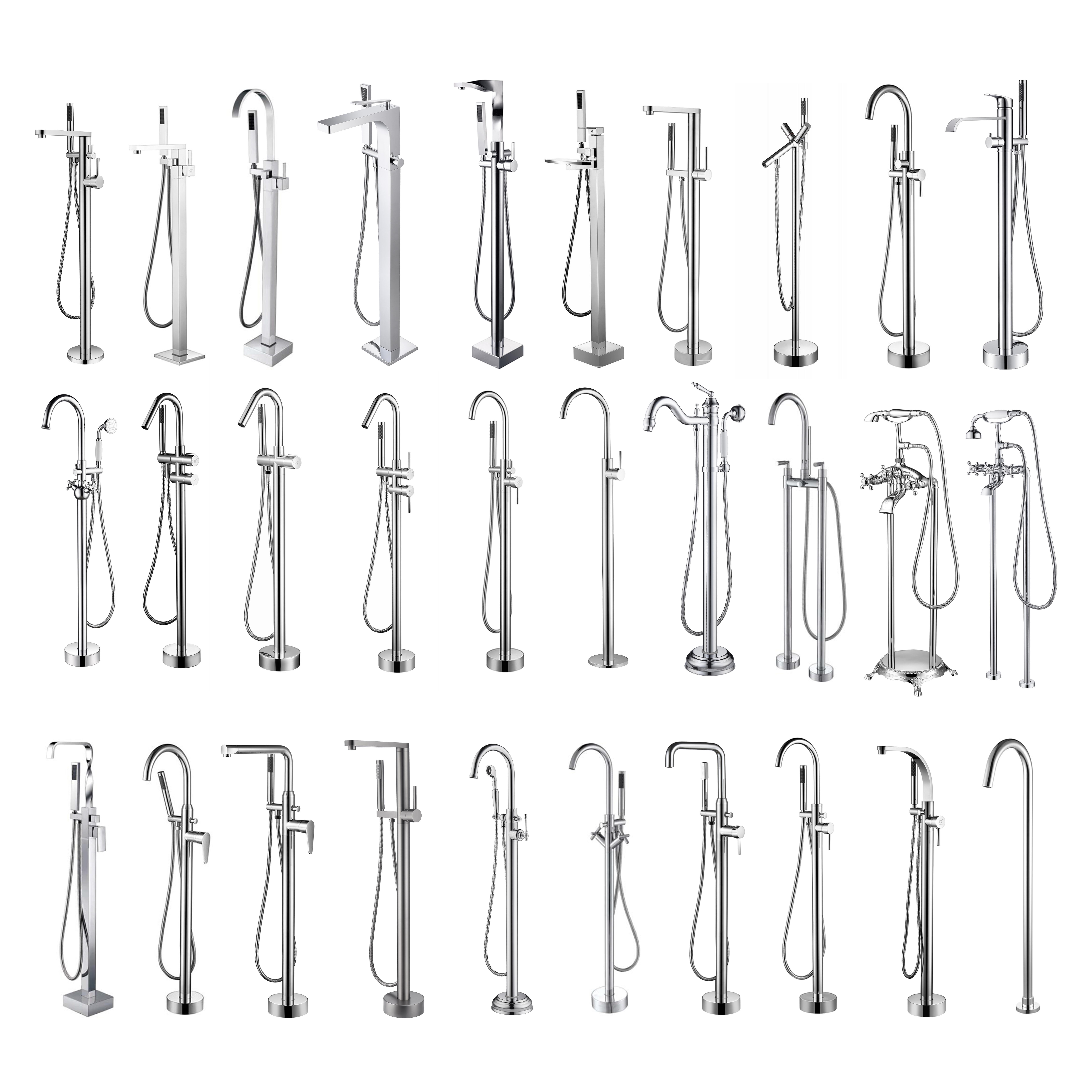 Deck Mounted Shower Set Massage Bathtub Faucet Mixer Tub Side Spout Roman For Upc Faucets Bath Jet