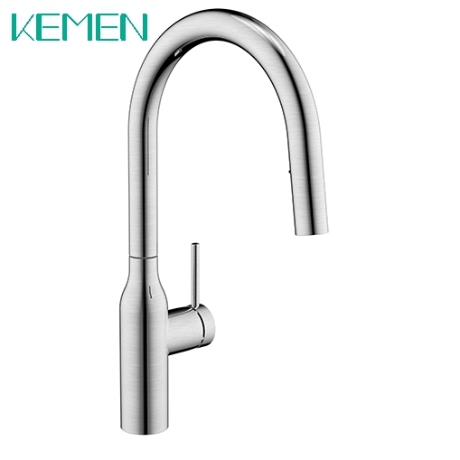 Hot Selling 304 Brushed Pull Down Kitchen Faucet Single Level Hot Cold Mixer Faucets