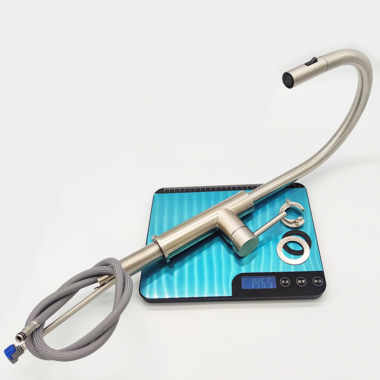 New Design Stainless Kitchen Faucet Single Hole Mixer Tap Kitchen Faucet with Pull Down Sprayer