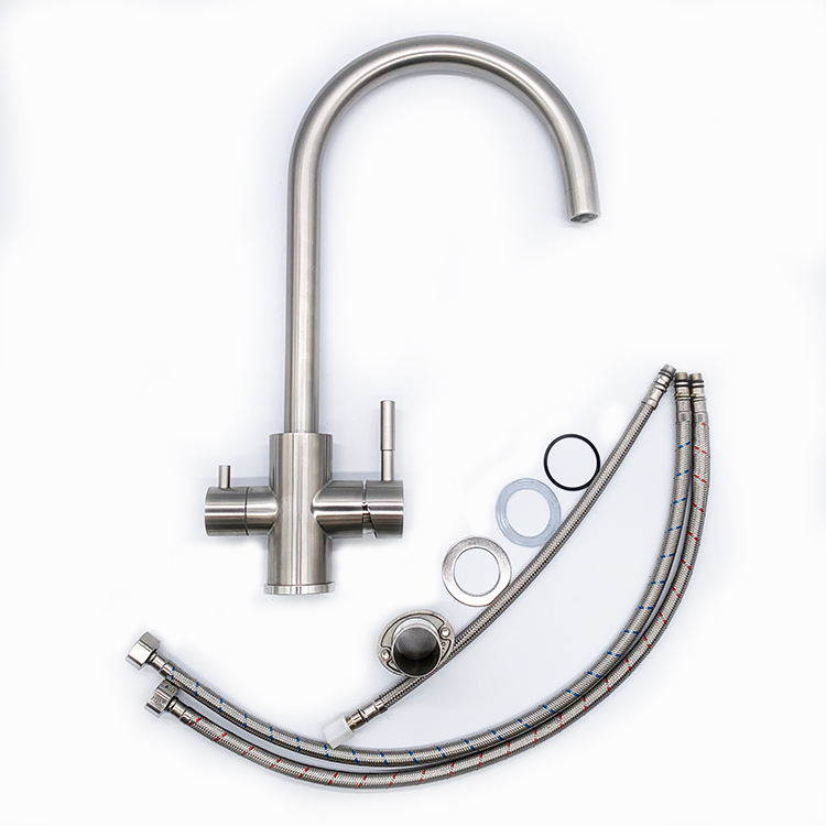 New Product Double Handle Three Ways Filtered Drinking Mixer Tap Water Purifier Kitchen Sink Faucet