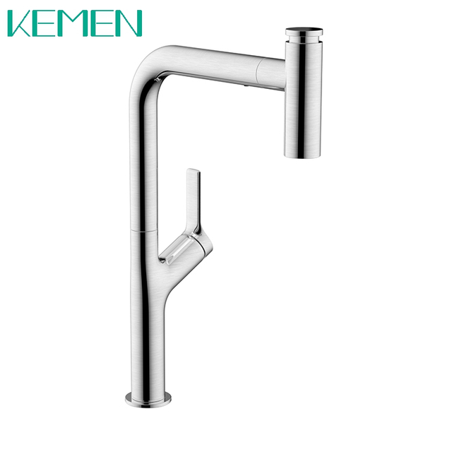 Professional 304 Stainless Steel Kitchen Faucet Single Level 360 Rotating Faucet Pull Out Kitchen Tap