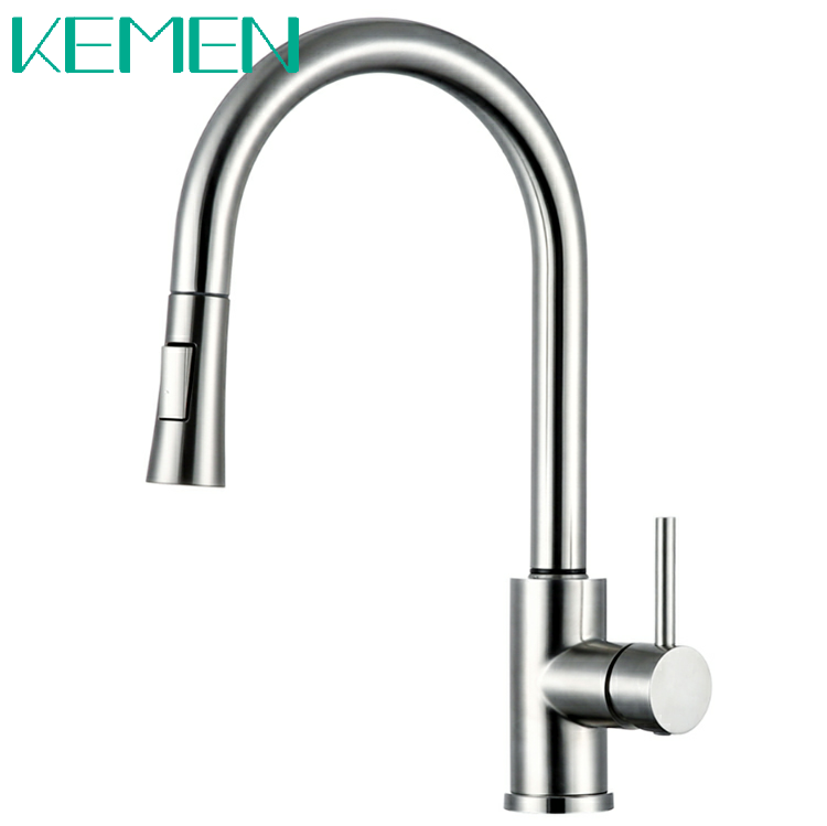 304 Stainless Steel Kitchen Sink Tap Brushed Pull Down Faucet Smart Touch Sensor Kitchen Faucet