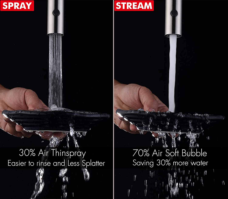 2021 Amazon Hot Selling SUS 304 Single Handle Hot And Cold Pull Down Kitchen Sink Faucet