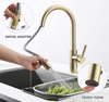 Amazons Online Hot Selling Pull Down Kitchen Faucets Single Handle Hot And Cold Water Tap Gold Kitchen Faucet