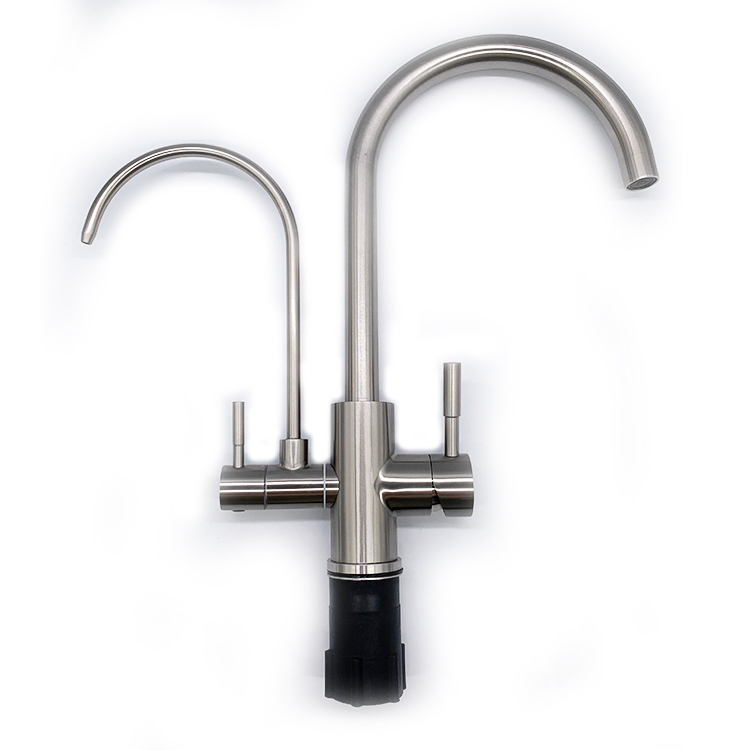 SUS304 Dual Handle Direct Drinking Water Hot Cold Kitchen Faucet 3 Way Water Purifier Faucet