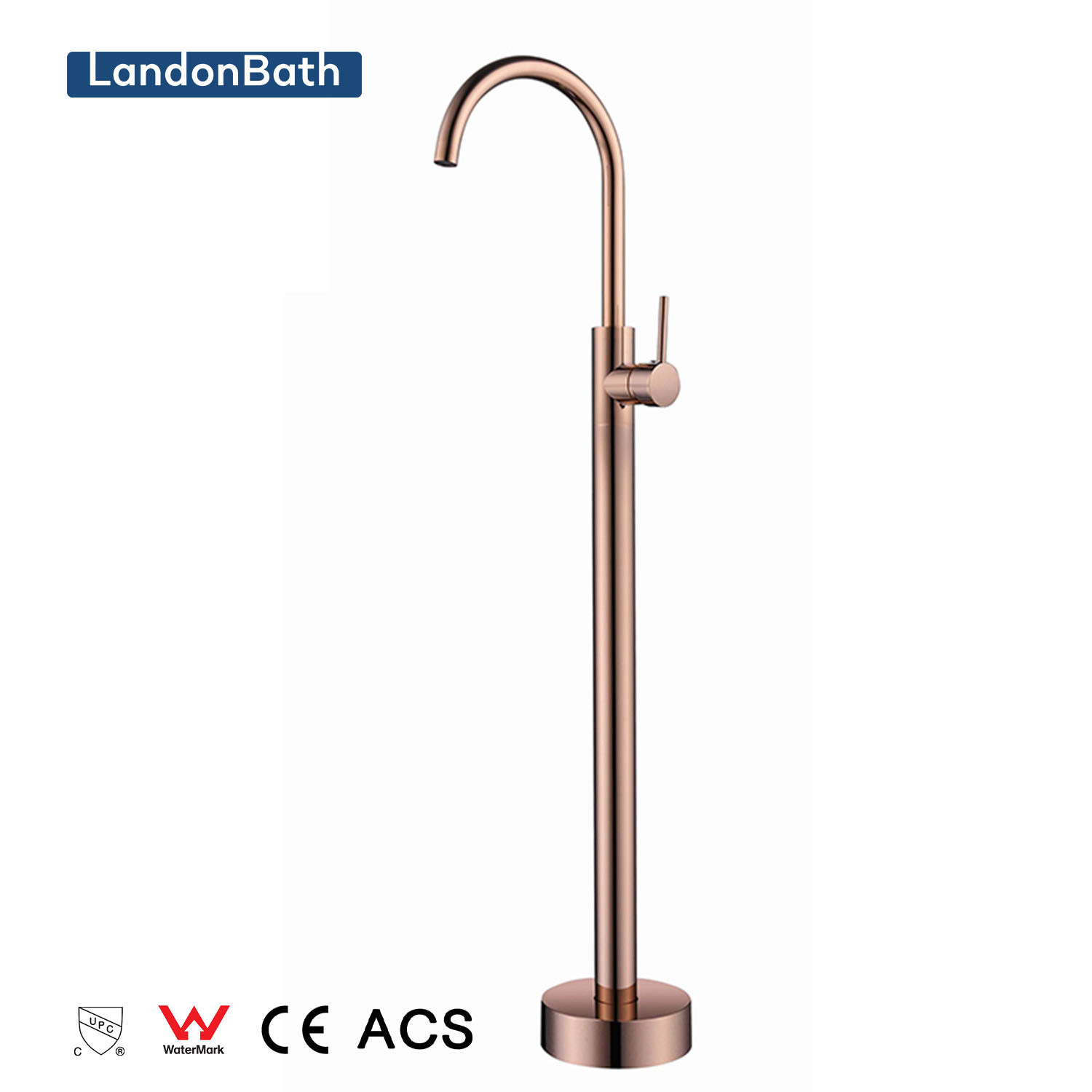 Modern Floor standing Waterfall Bathtub sets Chrome Floor Mount Brass Single Handle Bathroom Brushed bathtub Faucets