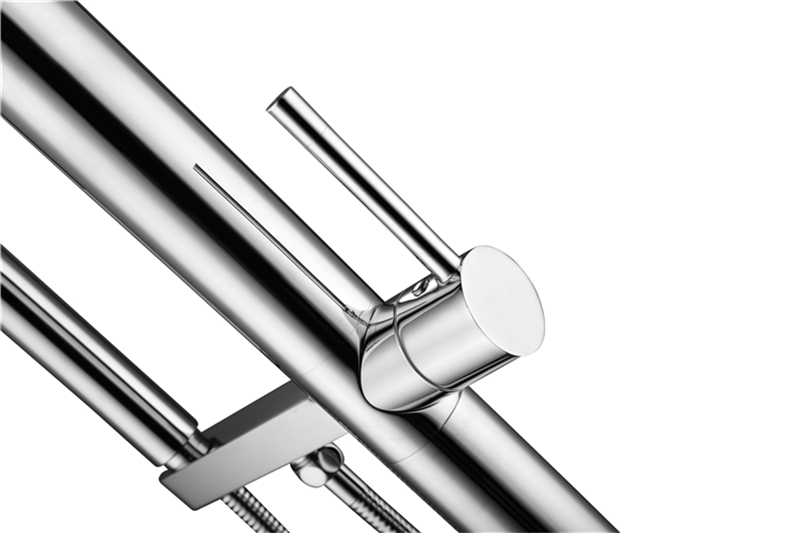 Simple Design 304 Stainless Steel Floor-Mount Bathtub Faucet