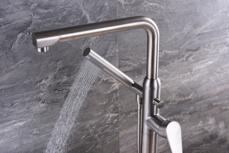 Simple Design Floor-Mount Bathtub Faucet Zinc Alloy Bathtub Tap