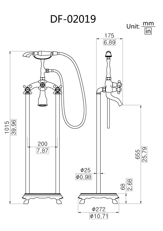 Traditional Classic Design Freestanding Bath Filler Faucet Mixer DF-02019