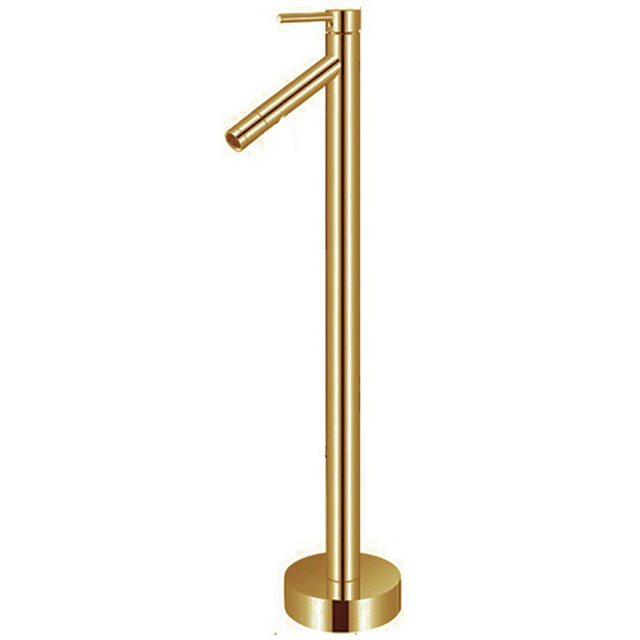 Bathroom Shinny Gold Floor Standing Bath Tub Filler Mixer DF-02028-2