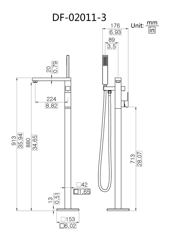 Elegrant Freestanding Bathtub Faucet DF-02011-3