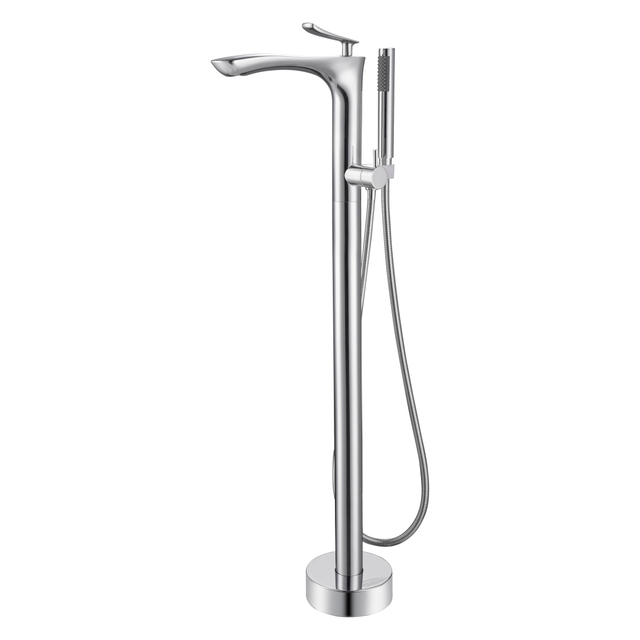 Floor Mounted Brass Bath Mixer Tap Freestanding Bathtub Faucet