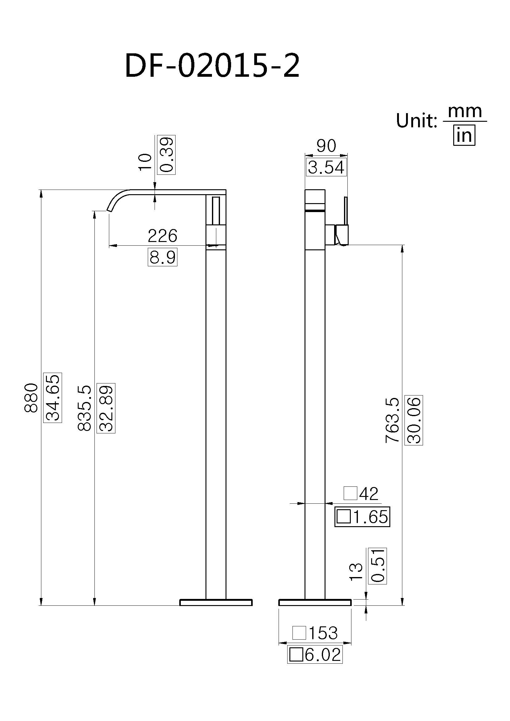 Without Handshower bathtub faucet