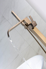Rose Gold Modern Brass Bathtub Single Handle Freestanding Bathroom Faucet Bathtub Faucet