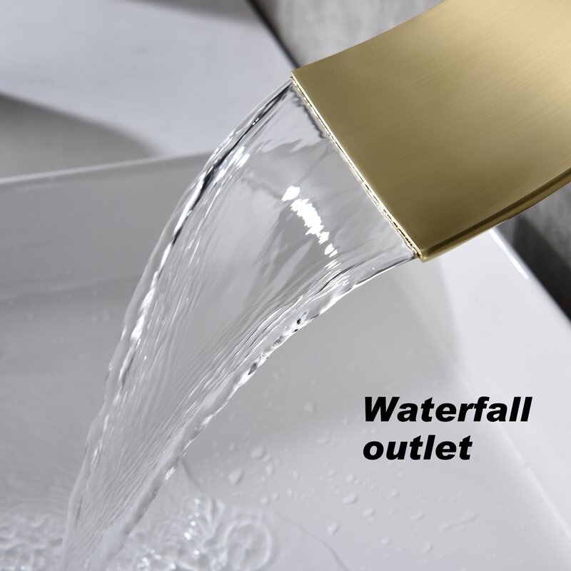 One Handle Brushed Gold Water Tap Hot Cold Mixer Hidden In Wall Mounted Concealed Basin Faucet
