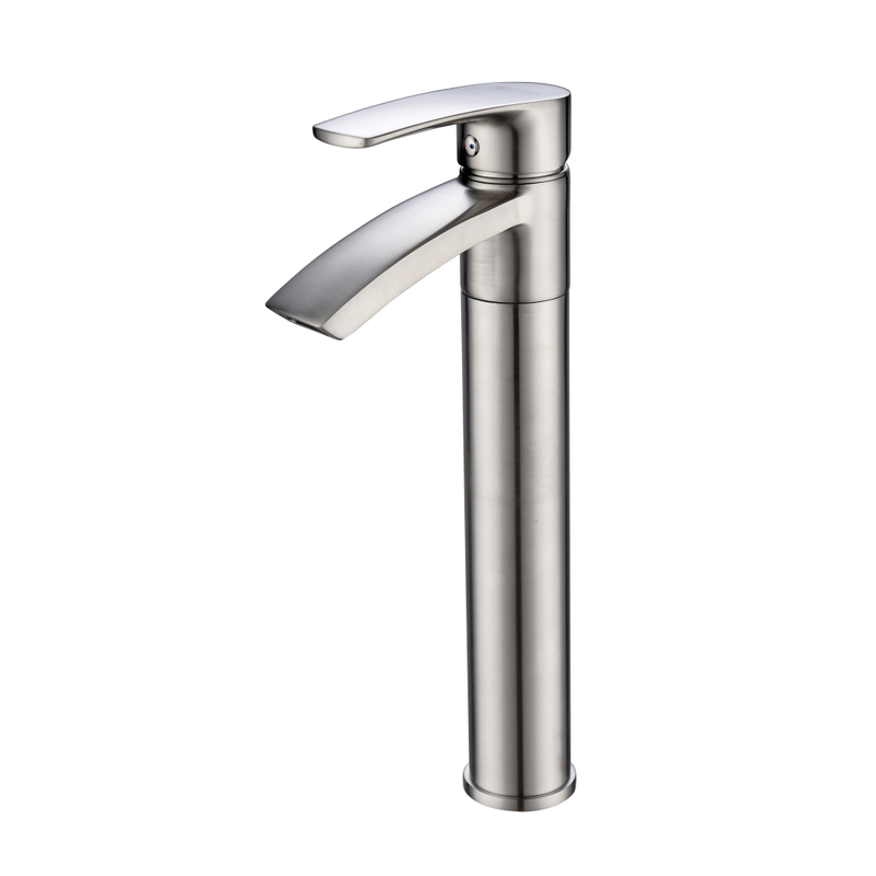 Elegant Square Single Lever Brass Countertop High Neck Basin Faucet From Chinese Factory
