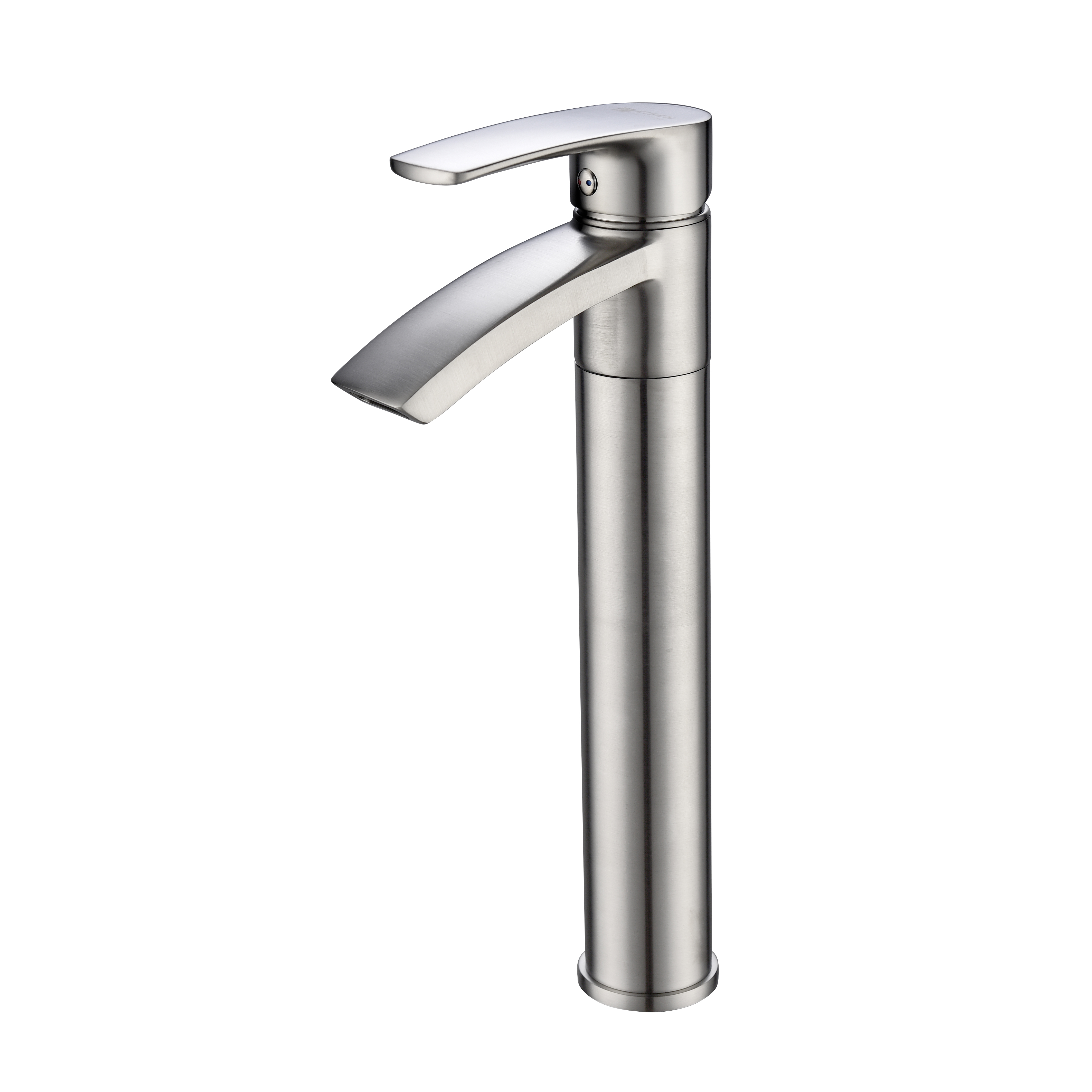 Elegant Square Single Lever Brass Countertop High Neck Basin Faucet From Chinese Factory