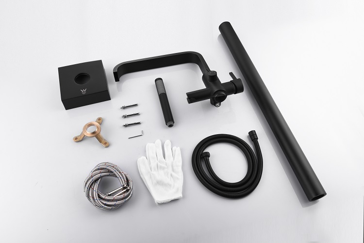 Freestanding Bathtub Faucet Black Floor Stand Bathtub Shower Faucets With Handheld Sprayer