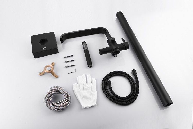 Freestanding Bathtub Faucet Black Floor Stand Bathtub Shower Faucets With Handheld Sprayer