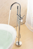 Freestanding Shower Faucet Bath Bathtub Floor Standing Mixer Dual Handle Bathroom Tub Mounted Chrome Filler
