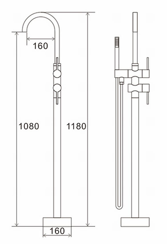 Hot Sell Floormount Bath Taps Filler Brass Freestanding Bathtub Tapware for Baths in Amazon
