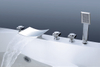 Factory Price Chrome 3 Handles Shower Basin Faucet Bathroom Set 5 Piece Water Fall Bath Mixer