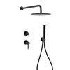 Stylish Bathroom Black Matte Wall Mounted Concealed Bath Shower Set Round Head 