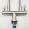 Deck Mounted Cold Water Only Flexible Neck Dual Handle Faucets Double Kitchen Faucet for Malaysia Market