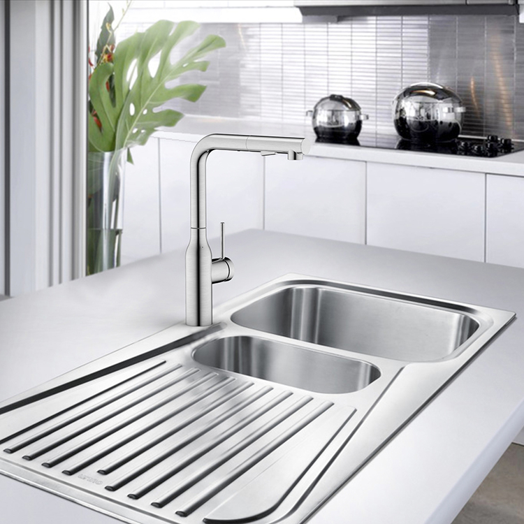 Unique High Quality Kitchen Sink Tap Hot Cold Mixer Faucet 304 Stainless Steel Pull Out Kitchen Faucet