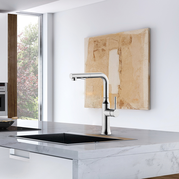 Modern Style Single Handle 304 Kitchen Faucet Pull Out Faucet Kitchen Mixer Taps for Modern Kitchen Sink