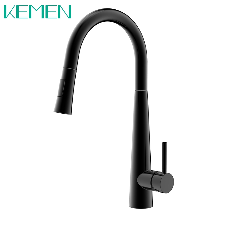 Single Handle Black Faucet 304 Stainless Steel Kitchen Faucet Lead-free Pull Down Kitchen Sink Mixer Taps
