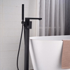 2022 Hot Sell Square Matte Black Bath Shower Mixer Freestanding Bathtub Faucet Set