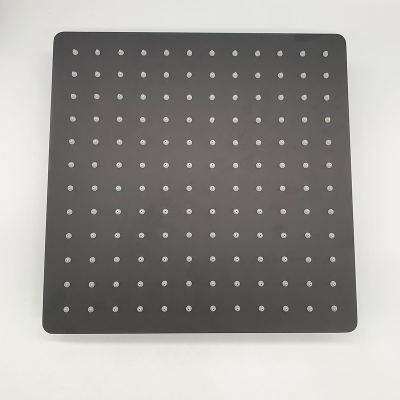 2022 High End Hotel Matte Black Square Bath Shower Mixer Set In Wall Embedded Rain Shower Faucet Set