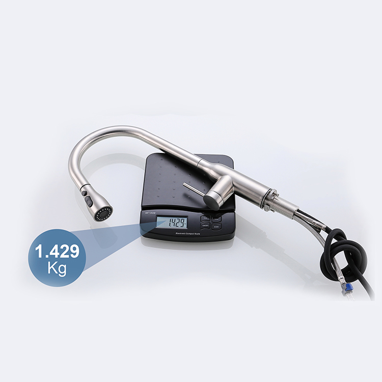 Hot-selling 304 Stainless Steel Kitchen Taps Mixer Brushed Finished Tap Faucet Kitchen Faucet with Pull Down Spray