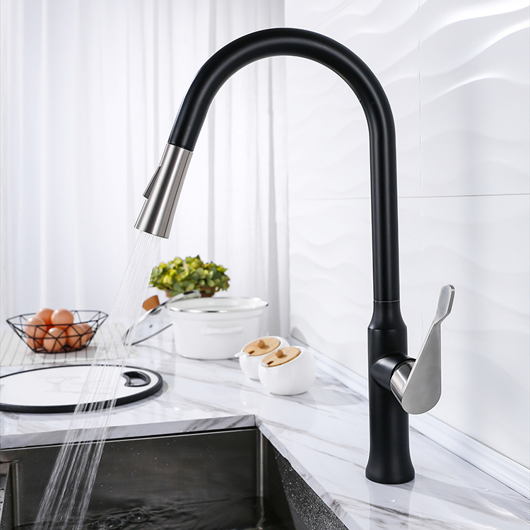Contemporary Mixer Tap Stainless Steel Kitchen Sink Faucet Hot And Cold Pull Down Kitchen Faucet