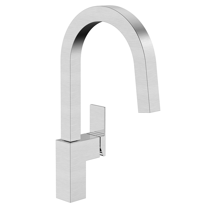 Easy Installation Hot And Cold Water Kitchen Mixer Tap Stainless Steel 304 Pull Down Square Kitchen Faucet