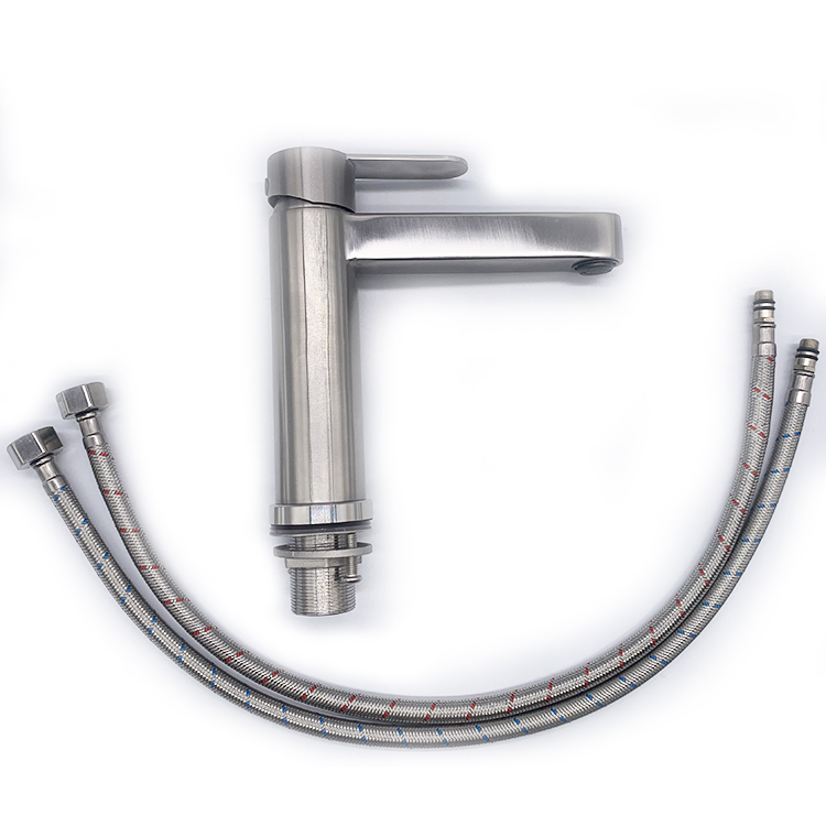 Modern Design Stainless Steel Basin Faucet Single Hole Hot Cold Water Basin Mixer Bathroom Faucet Tap