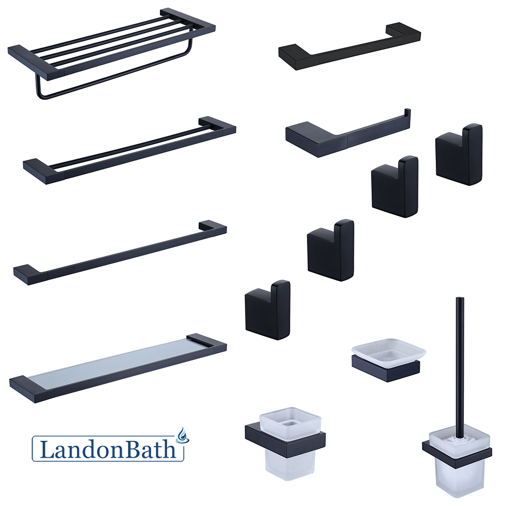 Chrome European Bath Towel Rack Set Bathroom Hardware Kit 27Series