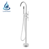 Classical White and Matt Black Simple Design Freestanding Bathtub Faucet