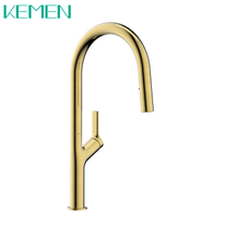 2022 New Design Brushed Gold Faucet Stainless Steel 304 Tap Water Pull Down Kitchen Faucet Tap