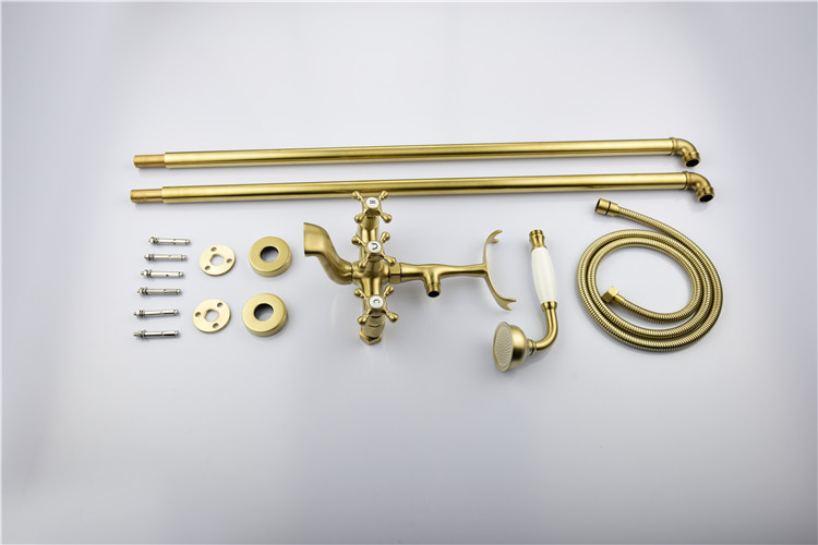 French Gold Modern Styles Deck-Mount Roman Bathtub Faucet